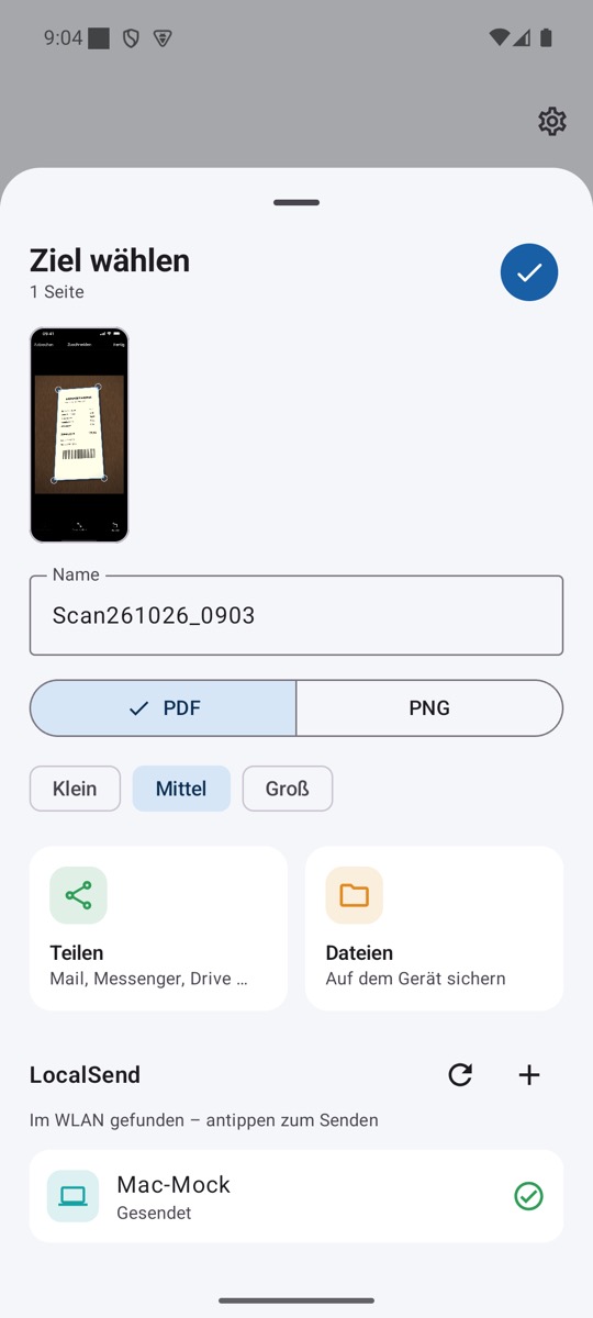 Android: Ziel wählen