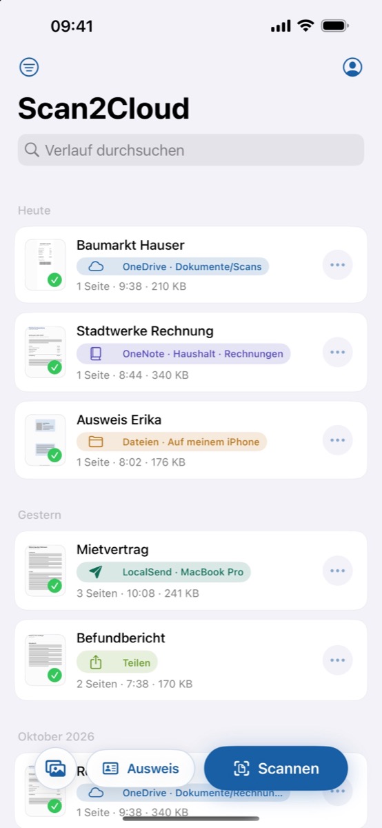 iOS: Verlauf